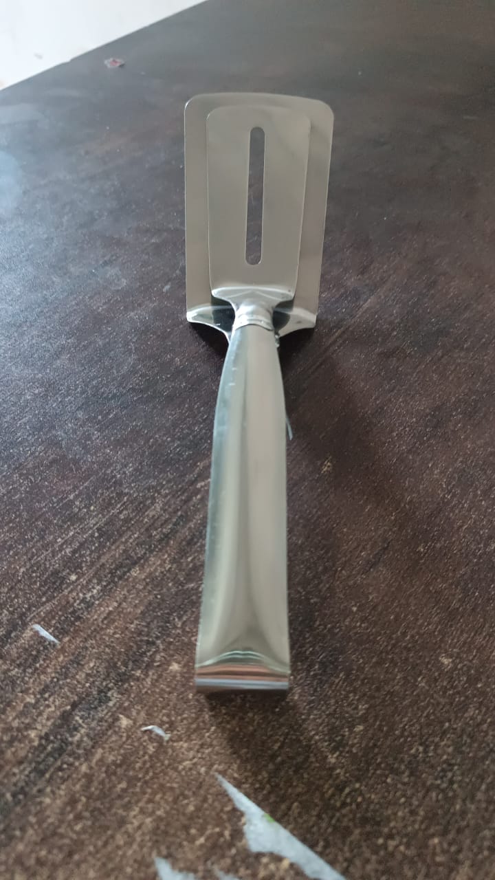 Stainless Steel Cooking Tong - Multifunctional Slotted Fish Double-Sided Spatula (1 Pc / 23 Cm) Stainless Steel Cooking Tong - Multifunctional Slotted Fish Double-Sided Spatula (1 Pc / 23 Cm)